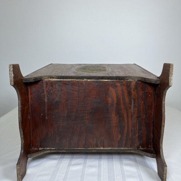 Vintage Wooden Magazine Rack Mid Century Chinoiserie Style with Asian Panels - Picture 8 of 13